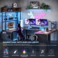 thumbnail image 6 of NEILA Brown U-Shaped Desk with Power Outlets & RGB LED Lights – 79" Reversible L-Shaped Computer Desk with Drawers, Monitor Stand, Storage Shelves – Perfect for Home Office, Gaming, and Work, 6 of 8