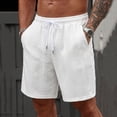 thumbnail image 3 of Lounge Sweat Shorts for Men Cable Knit Drawstring Shorts Elastic Waist Casual Short Pants Solid Lightweight Summer Bermuda Shorts Vacation Beach Wear, 3 of 6