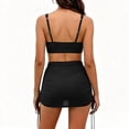 thumbnail image 5 of Abomasnow Women's 2 Piece Swimsuits Set Sleeveless Square Neck Cropped Tank Tops High Waisted Bathing Suit with Sheer Cover Up Swim Skirts, 5 of 9