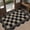 Black Checkered-2.6'x4' (Rectangular), variant on Scalloped Easy Jute Black Rug 2.6x4 Front Door Washable Mat Non Slip Small Kitchen Area Farmhouse Low Pile Floor Rugs For Entryway Porch Doorway