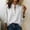*White, variant on ClodeEU Women's Faux Linen Long Sleeve V Neck Shirt ,Solid Color Casual Blouse Army Green,Women's Plus L