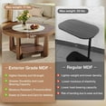 thumbnail image 5 of Tribesigns Brown and White 2-Tier Round Coffee Table, Industrial Circle Wood Center Table with Storage Shelf and Thick MDF Tabletop for Living Room, 5 of 5