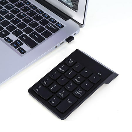 TOPINCN 2.4G Wireless Ultra Slim Numeric Keypad 18 Keys Mini USB Numpad Receiver Auto Sleep