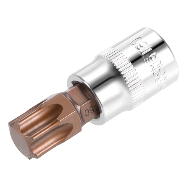 Zócalo de punta Torx T60 x 3/8" de conducción, puntas de acero S2, zócalos CR-V de 2" de longitud (solo para uso manual)