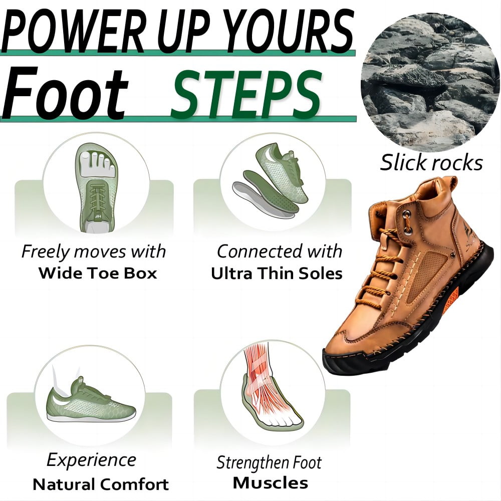 Men's Casual Leather Boots Handmade Lightweight Breathable Anti-slip Impact-resistant Sneakers Chukka Hiking Loafers Shoes Brown 10.5 US