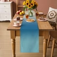 thumbnail image 2 of Blue Beige Ombre Table Runner 120 Inches, Contemporary Art Abstract Aesthetics Bed Runner Dresser Scarves Tabletop for Indoor Outdoor Parties/Ceremony/Banquet, 13"x 120", 2 of 9
