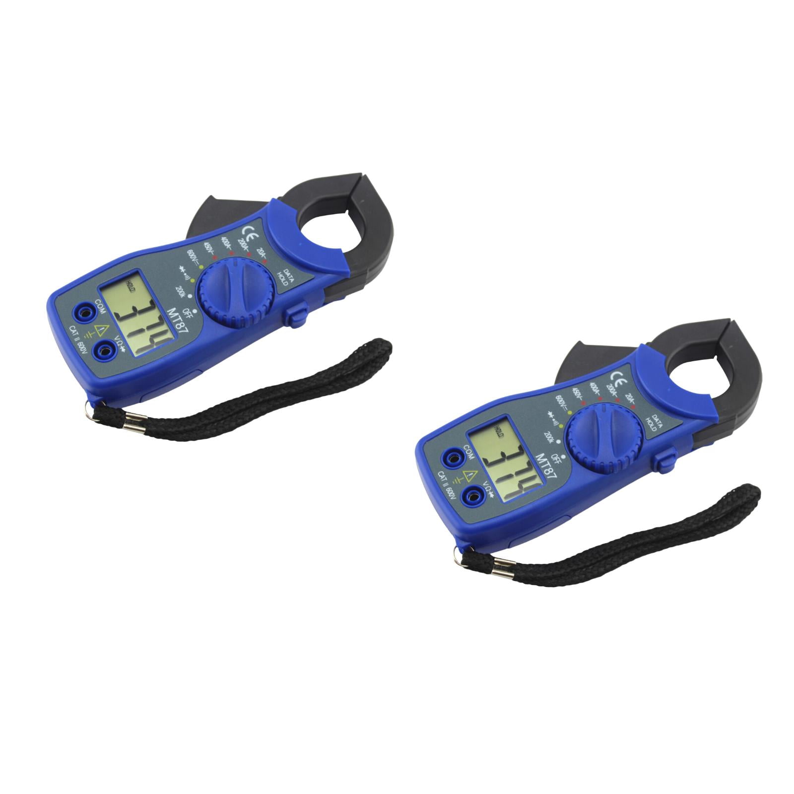 2pcs MT87 Blue Digital Multimeter Clamp Meter Current Clamp Pincers Current Voltage Tester