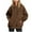 Coffee, variant on Hoodies For Women Fashionable Women Fall Winter Solid Color Blouse Long Sleeve Tops Crewneck Sweatshirt Women Pockets Drawstring Hoodied