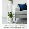 thumbnail image 6 of Yamazaki Home Two-Tier Rolling Plant Stand, White, Steel, Wheels, 6 of 7