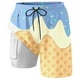 thumbnail image 3 of WILLBEST Shorts de Tabla para Hombre para Fiestas En La Piscina y Playa. Diseño Elegante En Capas con Estampado de Hielo Derretido para Verano. Material Cómodo y Elástico., 3 of 3