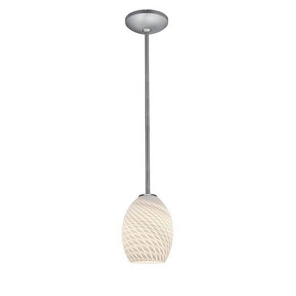 Access Lighting 28023-1R-BS-WHTFB Brandy Feu d'Artifice en Acier Brossé Suspension en Feu d'Artifice Blanc&44; Incandescent - Tige