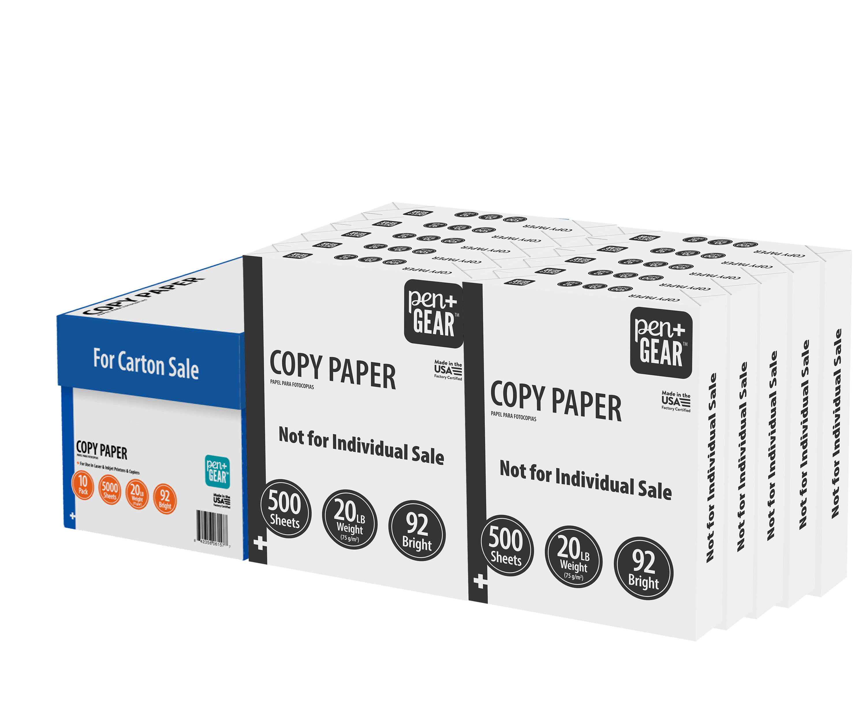 Pen+Gear Copy Paper, 8.5" x 11", White, 5,000 Sheets photo 1