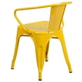 thumbnail image 2 of Commercial Grade 4 Pack Yellow Metal Indoor-Outdoor Chair with Arms, 2 of 8