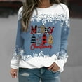 thumbnail image 1 of Chandails d'Automne Génériques pour Femmes, T-Shirt Ample Imprimé d'Hiver pour Femmes, Blouse à Manches Longues, Hauts Décontractés à Col Rond, 1 of 4