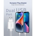 thumbnail image 2 of European Plug Adapter, 2-Pack 2.1A Europe Dual USB Wall Charger Travel Power Adaptor International EU Charging Block, 2 of 5
