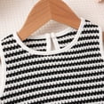 thumbnail image 6 of WRKEKC Girls Summer Outfits Sleeveless Round Neck Striped Fringe Vest and Black Shorts Set Comfortable for 2-8 Years, 6 of 9