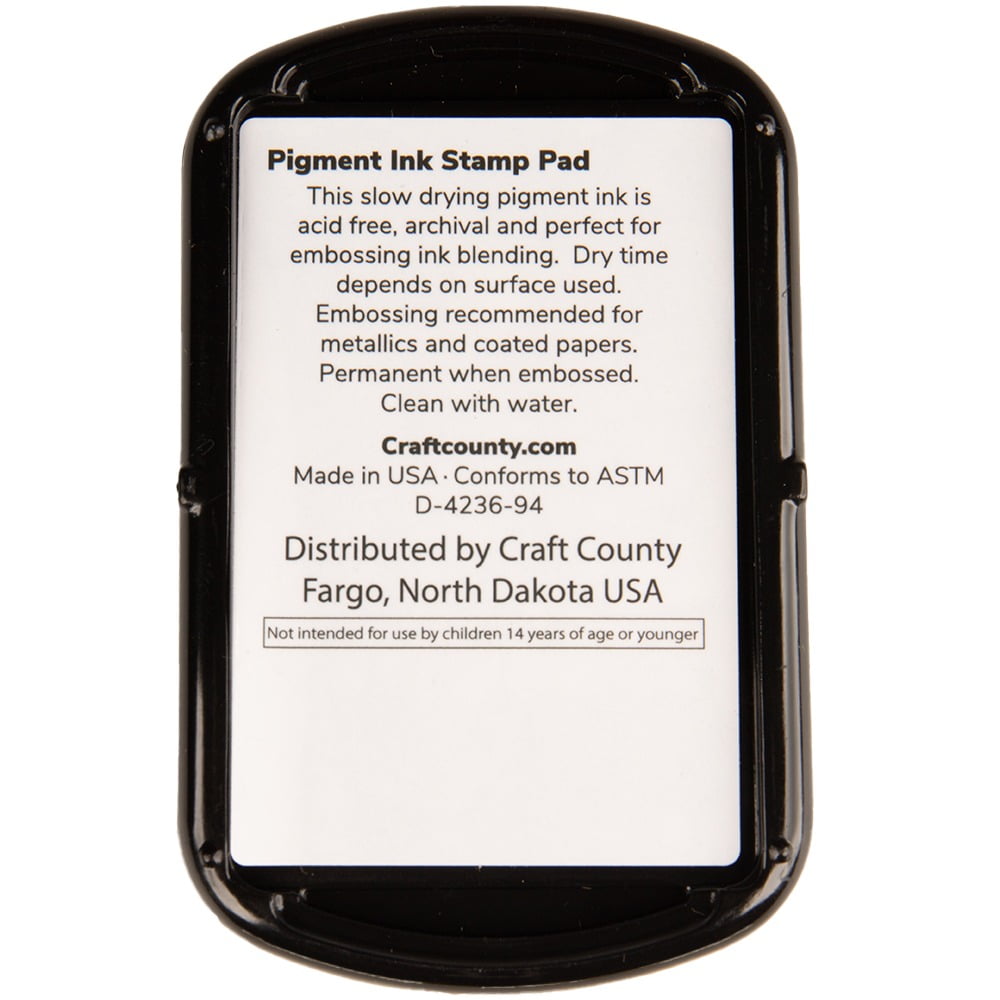 Craft County Pigment Ink Stamp Pad – Refillable Ink Pad in 15+ Colors – Raised Edges for Larger Stamps – Cyan
