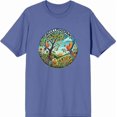 thumbnail image 4 of Orgullo Hispano Parrot Mosaic Adult Blue Crew Neck Short Sleeve Tee-Medium, 4 of 6