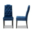 thumbnail image 3 of Baxton Studio Dylin Modern and Contemporary Navy Blue Velvet Fabric Upholstered Button Tufted Wood Dining Chair Set of 2, 3 of 7