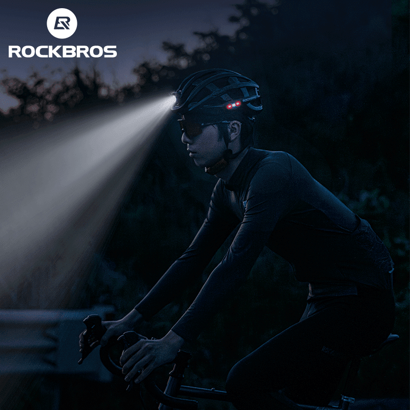 ROCKBROS Bicycle Helmet Multi-functional Head Light 4-sided Lighting Safety Riding/Working Helmet