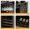 thumbnail image 5 of Farmhouse Bar Cabinet with Sliding Barn Door 69"Rustic Liquor Cabinet with Wine and Glasses Rack Wine Cabinet with Storage Hutch Cabinet Sideboard Cupboard for Kitchen Fire Color, 5 of 6