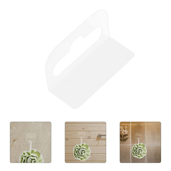 NICEXMAS 100Pcs Transparent Self Adhesive Hanging Tabs for Plastic Slot Hole Display Tags