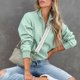 thumbnail image 2 of Jersey con media cremallera, manga larga, Color puro, holgado, elegante, informal para mujer, 2 of 6