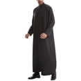 thumbnail image 6 of JXMVOJ Middle East Arabic Mens Robes Muslim Kaftan Clothing Long Sleeve Patchwork Coloured Thobe, 6 of 8