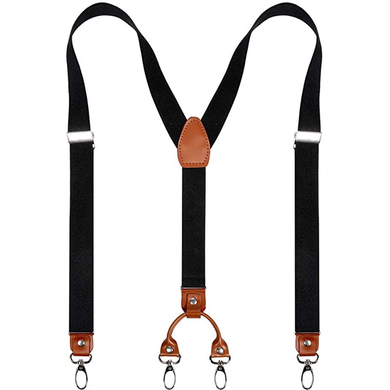 Long & Elastic Braces Bioterti Men’s Heavy Duty X Back Suspenders-Adjustable Size 