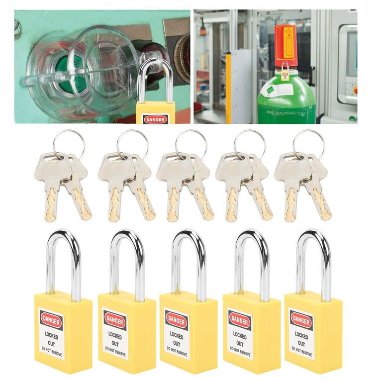 Juvielich Lockout Tagout Padlocks - 2-Pack Orange Safety Locks, Keyed Alike, Steel Shackle