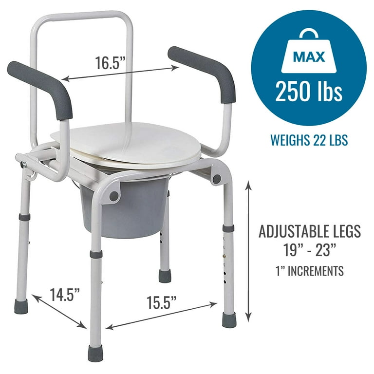 DMI Portable Toilet for Adults Deluxe Commode For The Elderly
