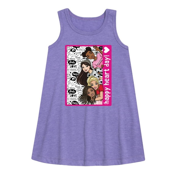 Barbie - Happy Heart Day - Toddler and Youth Girls A-line Dress
