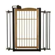 Angle View: Richell One-Touch Pet Dog Gate Bamboo 28.3" - 35.8" x 2" x 34.6"