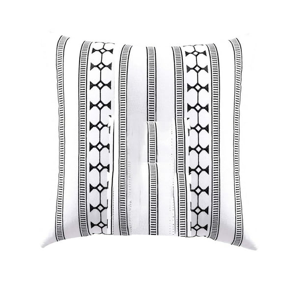 Jim Euro Sham with Black and White Clipped Stripe, 26 x 26