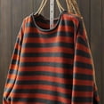 thumbnail image 4 of Bovemsi Sweaters for Women Cozy Women's Cotton O Neck Striped Long Sleeve Loose Pullover Tops Fall Sweaters, 4 of 4