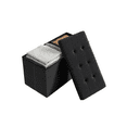thumbnail image 4 of SONGMICS Banco de Almacenamiento, Puff Almacenaje de 76 cm, Baúl de Almacenaje, Taburete Reposapiés, Negro, 4 of 9