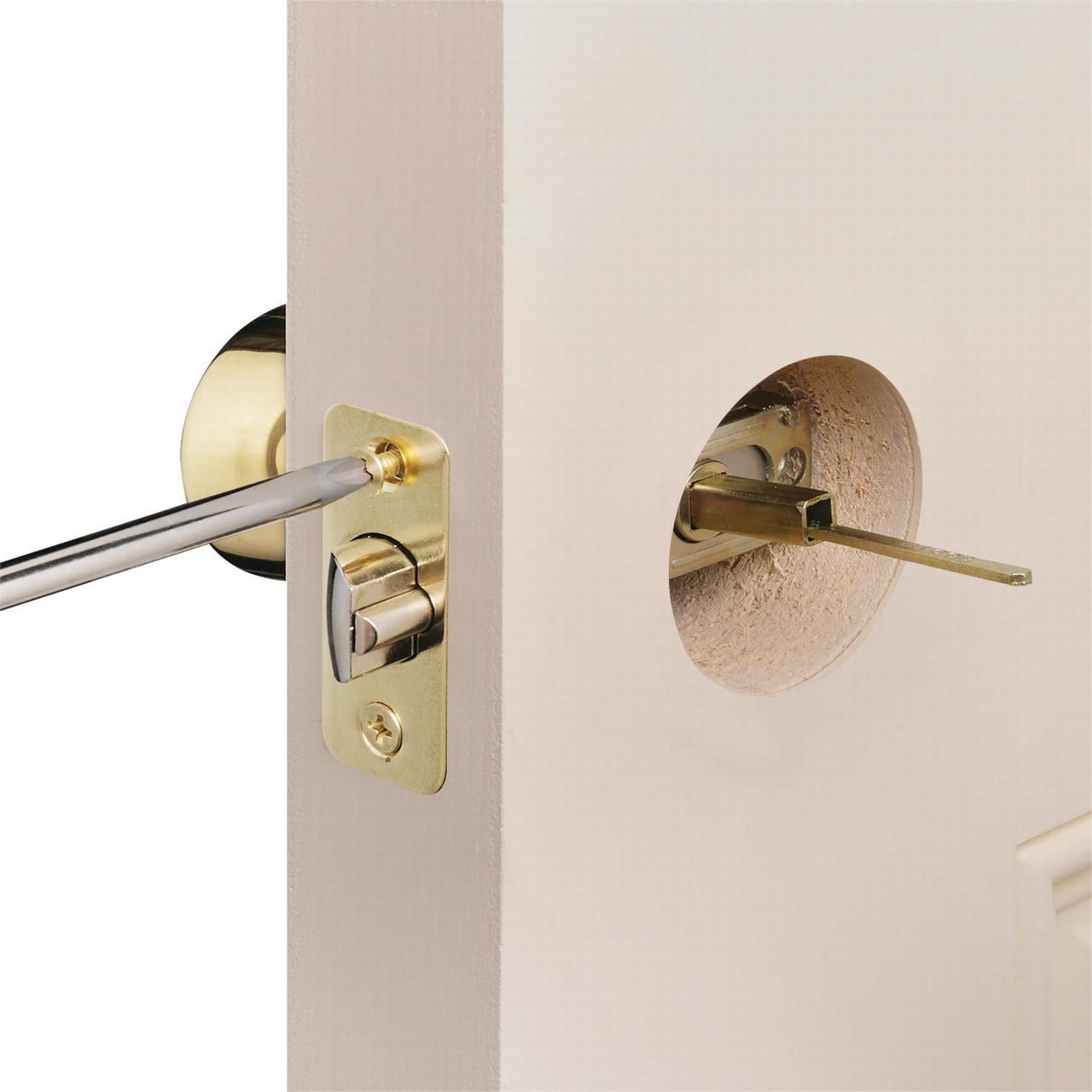 Hyper Tough Keyed Entry Tulip Style Doorknob and Deadbolt Double Combo pack Polished Brass Finish