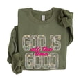 thumbnail image 4 of Camo God Is Good All The Time Sweatshirt for Women - Christian Faith Pullover Army Green Sweatshirt Adult Small, 4 of 7