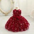 thumbnail image 5 of iiniim Toddler Baby Girls Christmas Dress Snowflake Print Wedding Party Dresses Special Occasion, 5 of 7