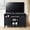 Charcoal Oak, variant on 47.25 in. Dark Walnut Wood TV Stand with 2 Storage Cabinets Fits TV's up to 55 in.