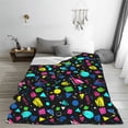 thumbnail image 5 of Cauagu Geometric 1980s Styled Pattern Flannel Bed Blankets,Fleece Blanket Comfortable Air Conditioning Blanket for Sofa Bed Travel Couch & Living Room -60"x50", 5 of 8