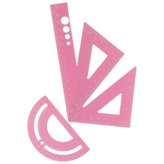 Math Supplies Multifunction Drawing Ruler Quilting Rulers Tools Student Pink