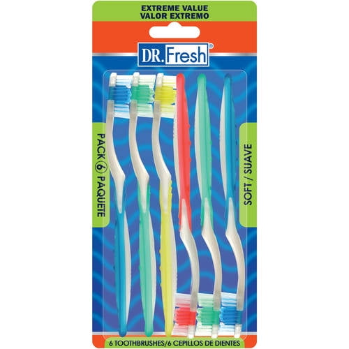 Dr. Fresh Toothbrushes, Soft, 6 ct - Walmart.com