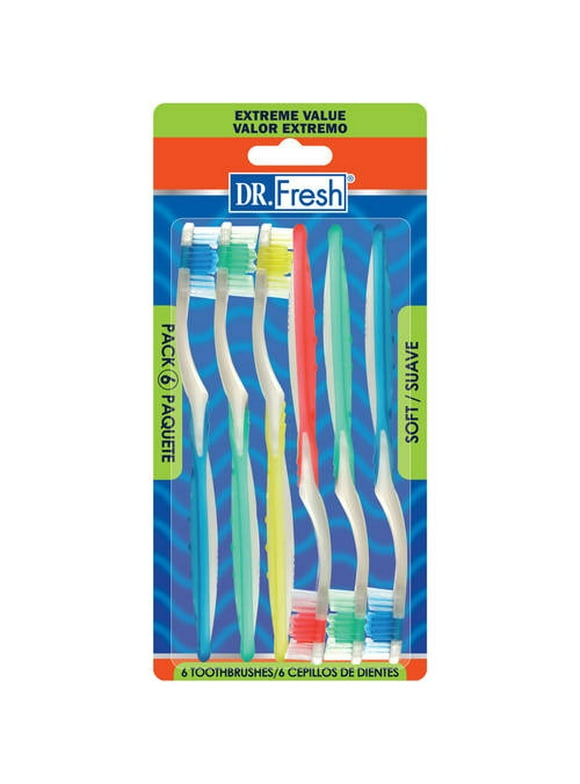 Dr. Fresh Toothbrushes, Soft, 6 ct