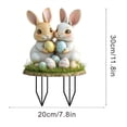 thumbnail image 3 of Easter Bunny Garden Insert, Easter Bunny Egg Outdoor Garden Yard Art, 11.8×7.8 Inch Waterproof Sun-Proof Holiday Landscaping Sign for Flower Bed Courtyard, 3 of 6