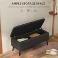 thumbnail image 4 of HOMCOM Banc Ottoman de Rangement, Repose-Pieds en Tissu de Lin Gris Foncé, 4 of 10