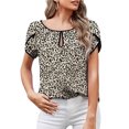 thumbnail image 4 of USSUMA Plus Womens Tops Dressy Casual Petal Sleeve Hollow Out Round Neck Women's Tunics Polka Dot Basic Tee T Shirts for Women Short Sleeve Summer Blouses Trendy, 4 of 8