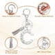 thumbnail image 3 of Llave de letra inicial Uxcell con borlas y perlas, llavero de letra C brillante con strass y anillo para llaves, bolso, carteras, llaves de coche, taza, plata, 3 of 7