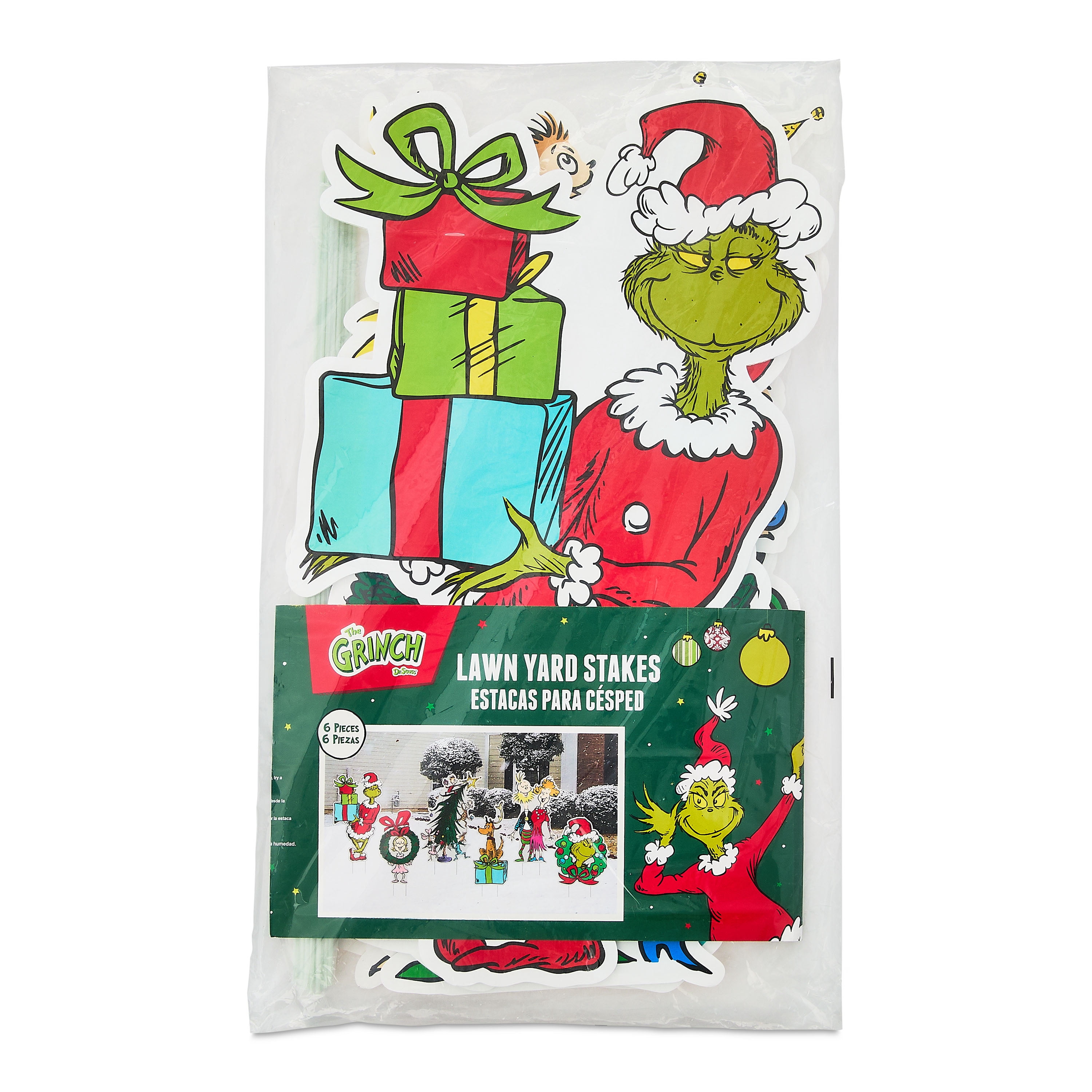 The Grinch Corrugated PVC Christmas Yard Stakes, 6 pc, by Ruz