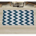 thumbnail image 1 of Shapes Decorative Rug, Chevron Pattern Classic Geometrical Horizontal Zig Zag Stripes Retro Artwork, Quality Carpet for Bedroom Dorm and Living Room, 6 Sizes, Sea Blue, by Ambesonne, 1 of 1